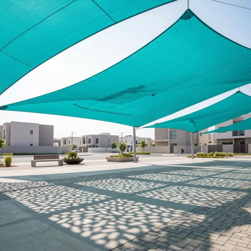 Shade Sail 100% Virgin HDPE Bloco UV Toldo de malha permeável